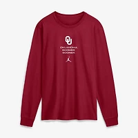 Men's Jordan Brand Crimson Oklahoma Sooners 2026 Sideline Dri-FIT Long Sleeve T-Shirt