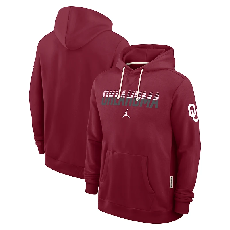 Sweat à capuche Jordan Brand Crimson Oklahoma Sooners 2026 Sideline Standard Issue Dri-FIT pour homme