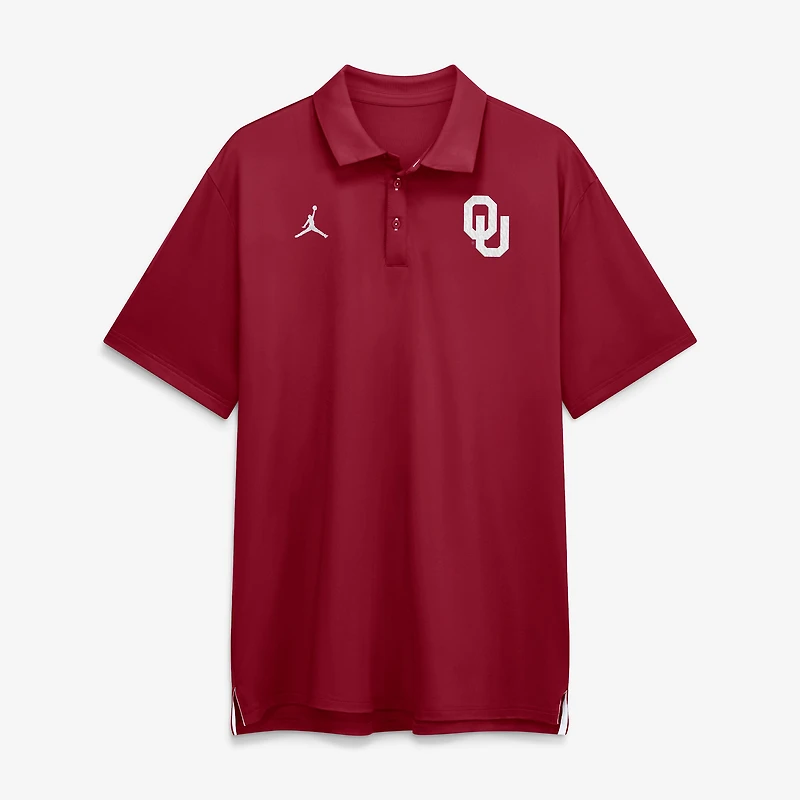 Men's Jordan Brand Crimson Oklahoma Sooners 2026 Sideline Tour Dri-FIT Polo
