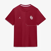 Men's Jordan Brand Crimson Oklahoma Sooners 2026 Sideline UV Dri-FIT Coaches Shirt