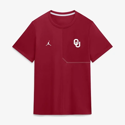 Men's Jordan Brand Crimson Oklahoma Sooners 2026 Sideline UV Dri-FIT Coaches Shirt