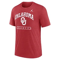 Men's Jordan Brand Crimson Oklahoma Sooners Arch Over Logo Tri-Blend T-Shirt