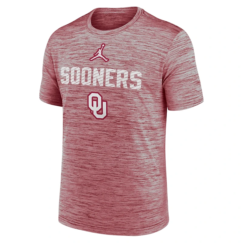 Men's Jordan Brand Crimson Oklahoma Sooners Campus Slant Velocity Performance T-Shirt