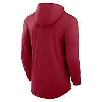 Men's Jordan Brand Crimson Oklahoma Sooners Classic Arch Tri-Blend Dri-FIT Long Sleeve Hoodie T-Shirt