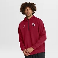 Sweat à capuche zippé 1/4 Jordan Brand Crimson Oklahoma Sooners Coaches Premium Dri-FIT pour homme