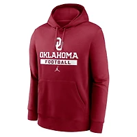 Sweat à capuche en polaire Jordan Brand Crimson Oklahoma Sooners Football Stack Club pour homme
