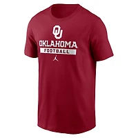 T-shirt de football Jordan Brand Crimson Oklahoma Sooners pour hommes