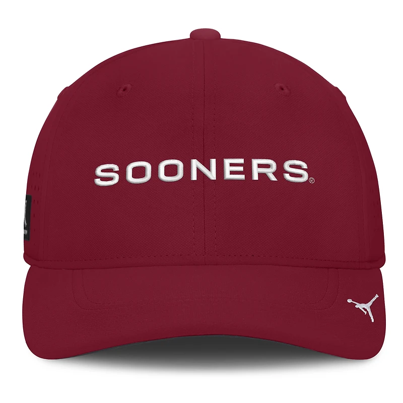 Men's Jordan Brand Crimson Oklahoma Sooners Gameday Aerobill Swooshflex Dri-FIT Hat