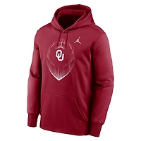 Men's Jordan Brand Crimson Oklahoma Sooners Icon Football Performance Pullover Hoodie