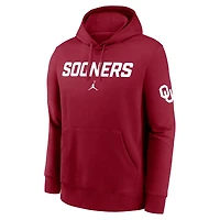 Men's Jordan Brand Crimson Oklahoma Sooners Nickname Club Fleece Pullover Hoodie