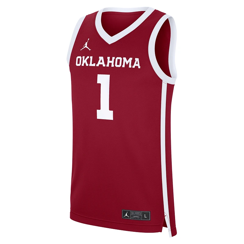 Maillot de basket-ball réplique Jordan Brand Crimson Oklahoma Sooners pour homme