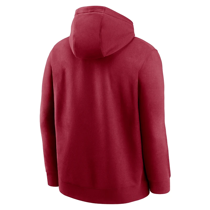 Men's Jordan Brand Crimson Oklahoma Sooners Primetime Alternate Logo Club Fleece Pullover Hoodie