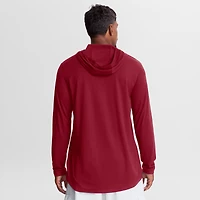 Men's Jordan Brand Crimson Oklahoma Sooners Primetime Arch Tri-Blend Dri-FIT Long Sleeve Hooded T-Shirt