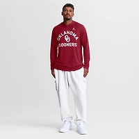Men's Jordan Brand Crimson Oklahoma Sooners Primetime Arch Tri-Blend Dri-FIT Long Sleeve Hooded T-Shirt