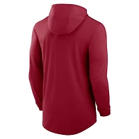 Men's Jordan Brand Crimson Oklahoma Sooners Primetime Arch Tri-Blend Dri-FIT Long Sleeve Hooded T-Shirt