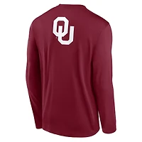Men's Jordan Brand Crimson Oklahoma Sooners Primetime Campus 2-Hit Legend Dri-FIT Long Sleeve T-Shirt