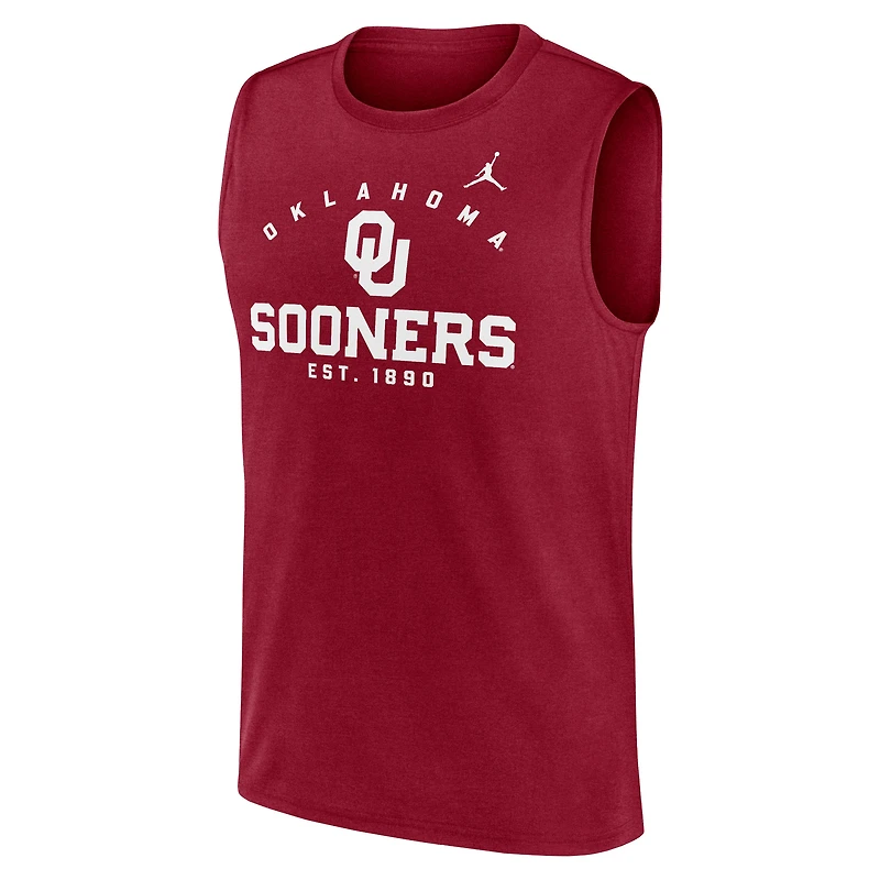 Débardeur Jordan Brand Crimson Oklahoma Sooners Primetime Legend Dri-FIT pour homme