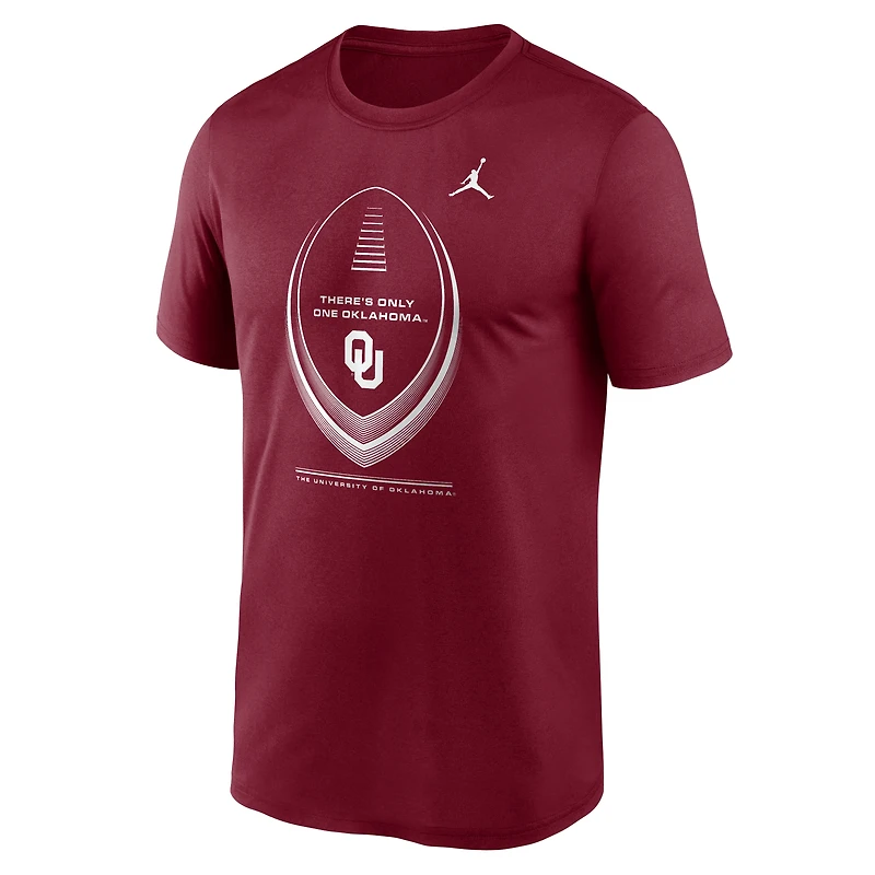 Men's Jordan Brand Crimson Oklahoma Sooners Primetime Legend Football Icon Dri-FIT T-Shirt