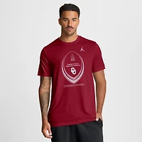 T-shirt Jordan Brand Crimson Oklahoma Sooners Primetime Legend Football Icon Dri-FIT pour homme