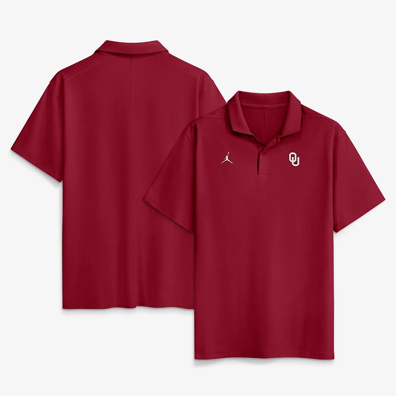 Polo Jordan Brand Crimson Oklahoma Sooners Primetime Victory Plus Dri-FIT pour homme