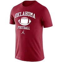 Men's Jordan Brand Crimson Oklahoma Sooners Retro Football Lockup Legend Performance T-Shirt