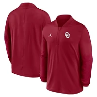 Men's Jordan Brand Crimson Oklahoma Sooners Sideline Dri-FIT Half-Zip Pullover