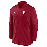 Men's Jordan Brand Crimson Oklahoma Sooners Sideline Dri-FIT Half-Zip Pullover
