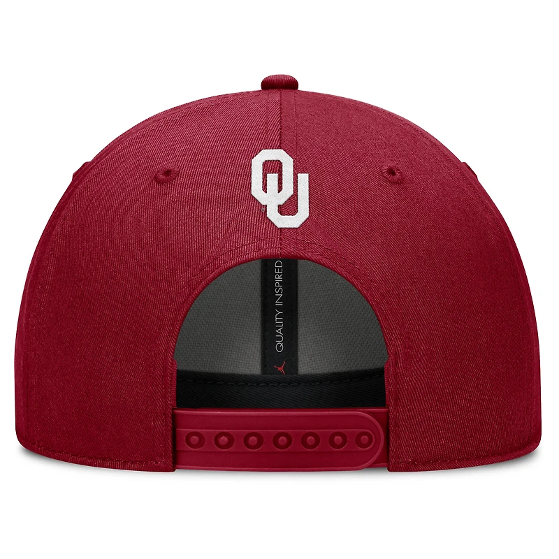 Men's Jordan Brand Crimson Oklahoma Sooners Slanted Primetime Rise Performance Adjustable Hat