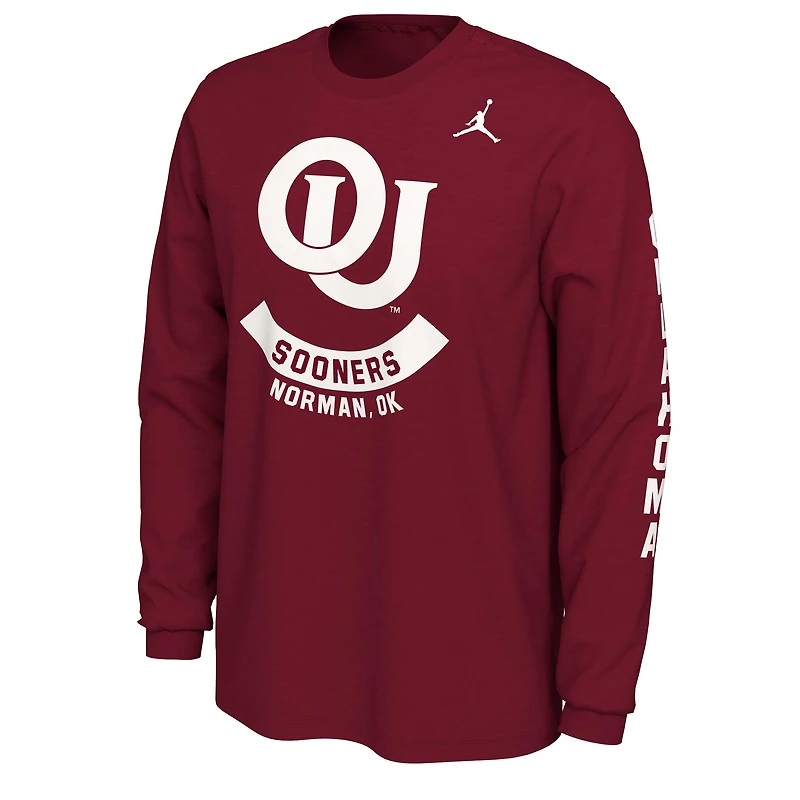 T-shirt à logo Jordan Brand Oklahoma Sooners Team Vault pour homme