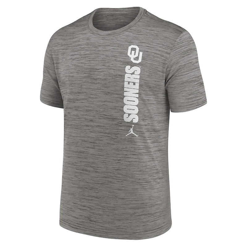 Men's Jordan Brand Gray Oklahoma Sooners 2024 Sideline Velocity Dri-FIT T-Shirt