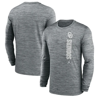 Men's Jordan Brand Oklahoma Sooners Sideline Velocity Performance Long Sleeve T-Shirt