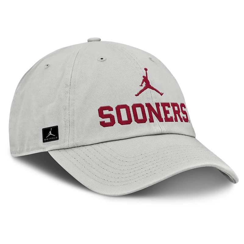 Men's Jordan Brand Gray Oklahoma Sooners 2025 On-Field Gameday Club Adjustable Hat