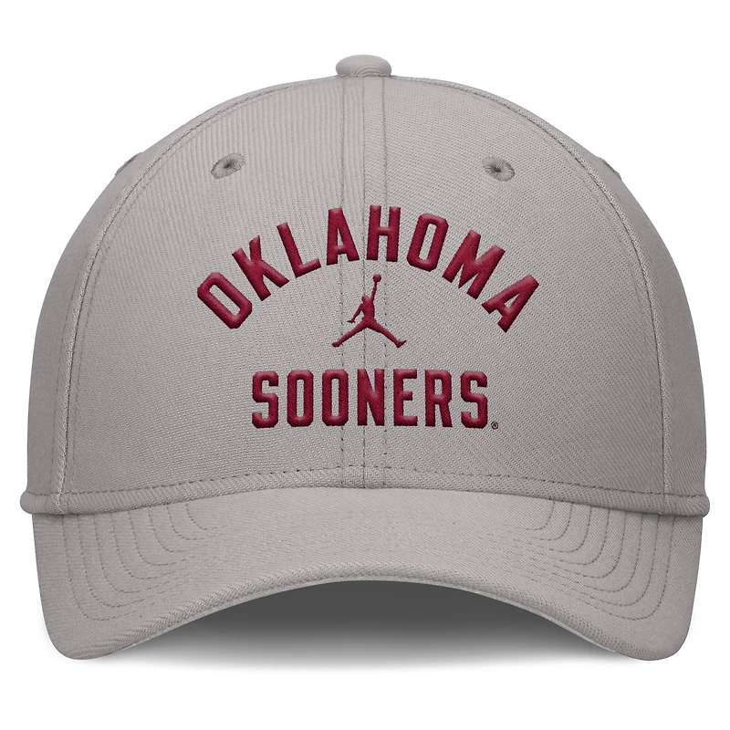 Men's Jordan Brand Gray Oklahoma Sooners Rise Prep Performance Flex Hat