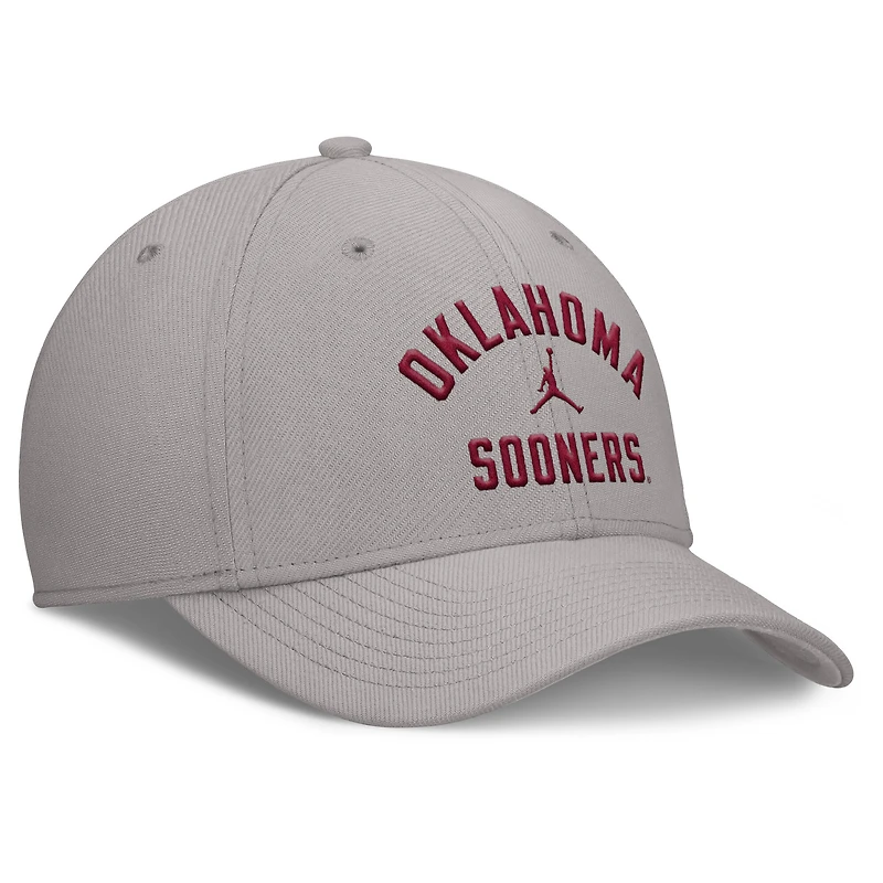 Men's Jordan Brand Gray Oklahoma Sooners Rise Prep Performance Flex Hat
