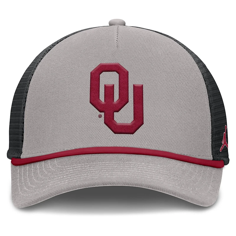 Men's Jordan Brand Gray Oklahoma Sooners Rise Primetime Trucker Adjustable Hat