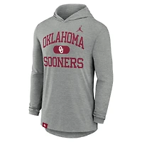 Men's Jordan Brand Heather Gray Oklahoma Sooners Blitz Tri-Blend Dri-FIT Long Sleeve Hoodie T-Shirt