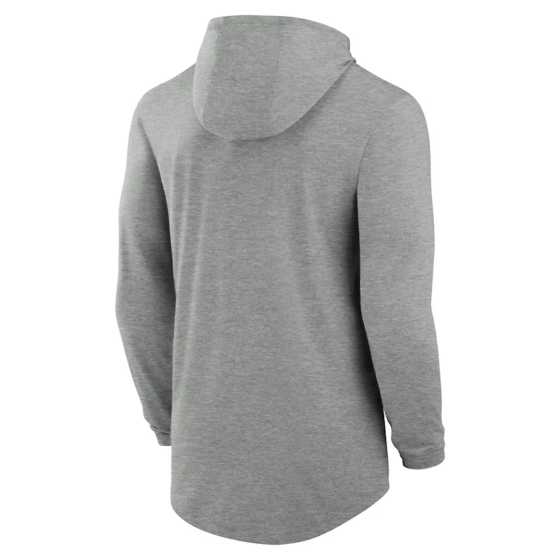 T-shirt à capuche et manches longues Jordan Brand Heather Grey Oklahoma Sooners Blitz Tri-Blend Performance pour homme