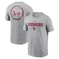 T-shirt Jordan Brand Heather Grey Oklahoma Sooners Campus 2-Hit pour homme