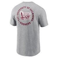 T-shirt Jordan Brand Heather Grey Oklahoma Sooners Campus 2-Hit pour homme