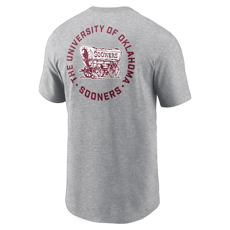 Men's Jordan Brand Heather Gray Oklahoma Sooners Campus 2-Hit T-Shirt