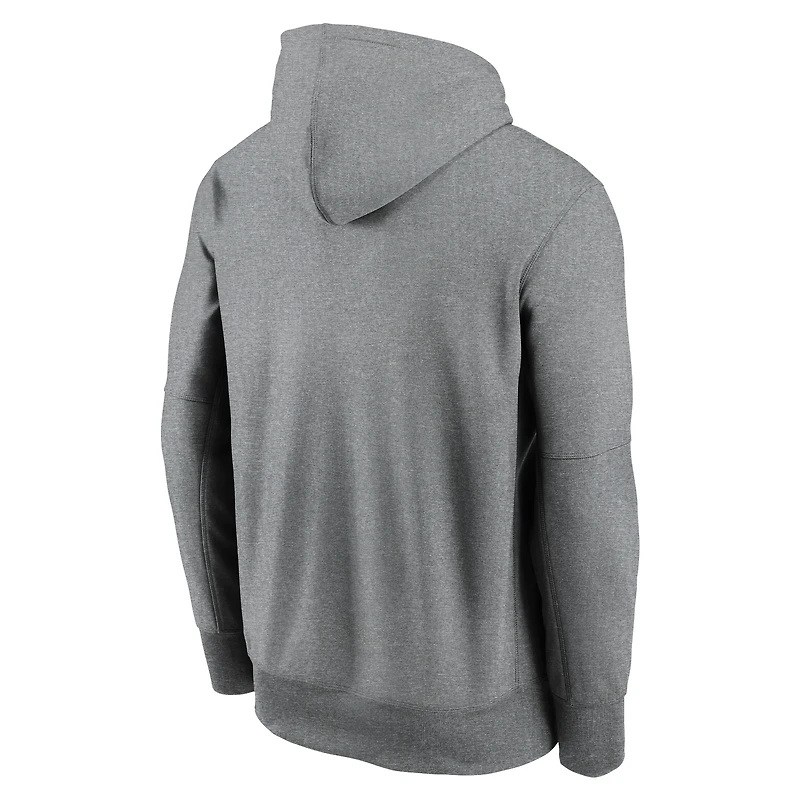 Sweat à capuche Jordan Brand Heather Grey Oklahoma Sooners Icon Football Performance pour homme
