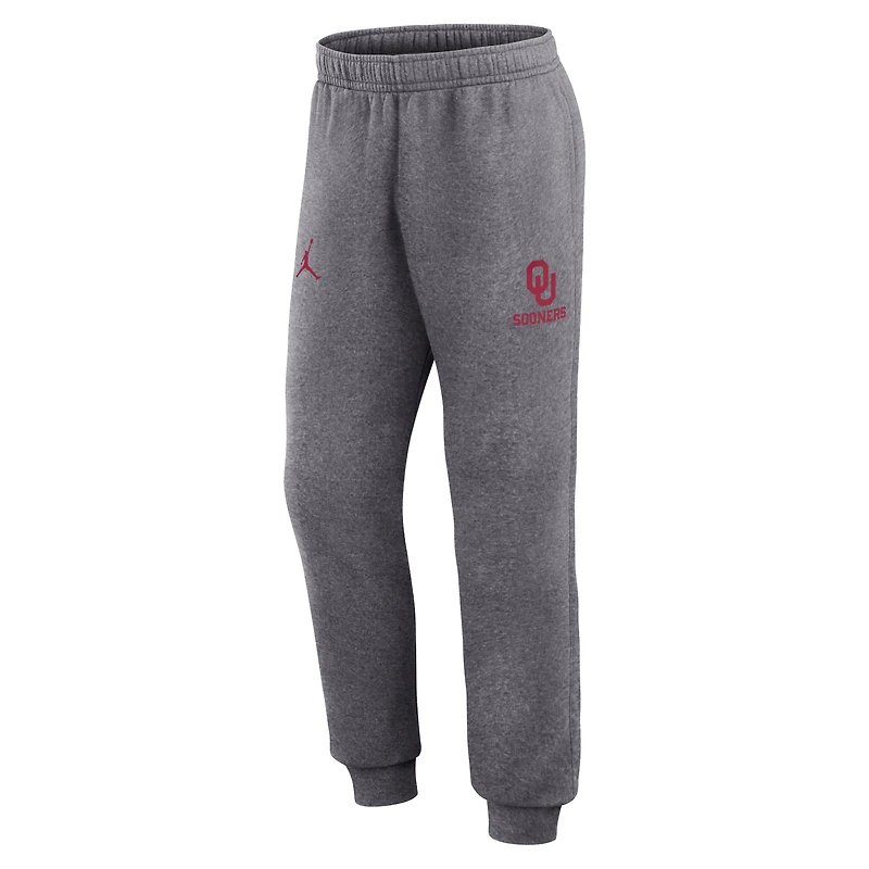 Pantalon de jogging en polaire Jordan Brand Heather Grey Oklahoma Sooners Primetime Club pour hommes