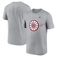T-shirt avec logo alternatif Jordan Brand pour hommes, gris chiné, Oklahoma Sooners Primetime Legend