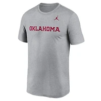 Men's Jordan Brand Heather Gray Oklahoma Sooners Primetime Legend Wordmark T-Shirt