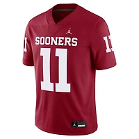 Men's Jordan Brand Jackson Arnold Crimson Oklahoma Sooners NIL Football Game Jersey