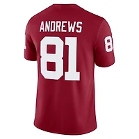 Men's Jordan Brand Mark Andrews Crimson Oklahoma Sooners Alumni Player Game Jersey