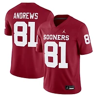 Maillot de jeu Jordan Brand Mark Andrews Crimson Oklahoma Sooners Alumni Player pour homme