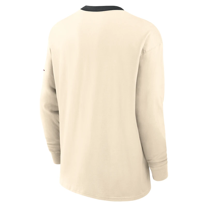 Men's Jordan Brand Natural Oklahoma Sooners Athletic Prep Max90 Pocket Logo Long Sleeve T-Shirt