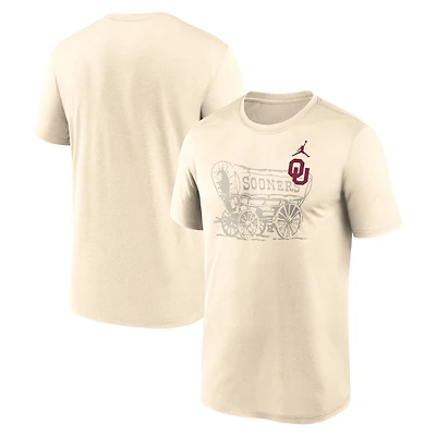 T-shirt Jordan Brand Natural Oklahoma Sooners Campus Shadow Legend Performance pour homme