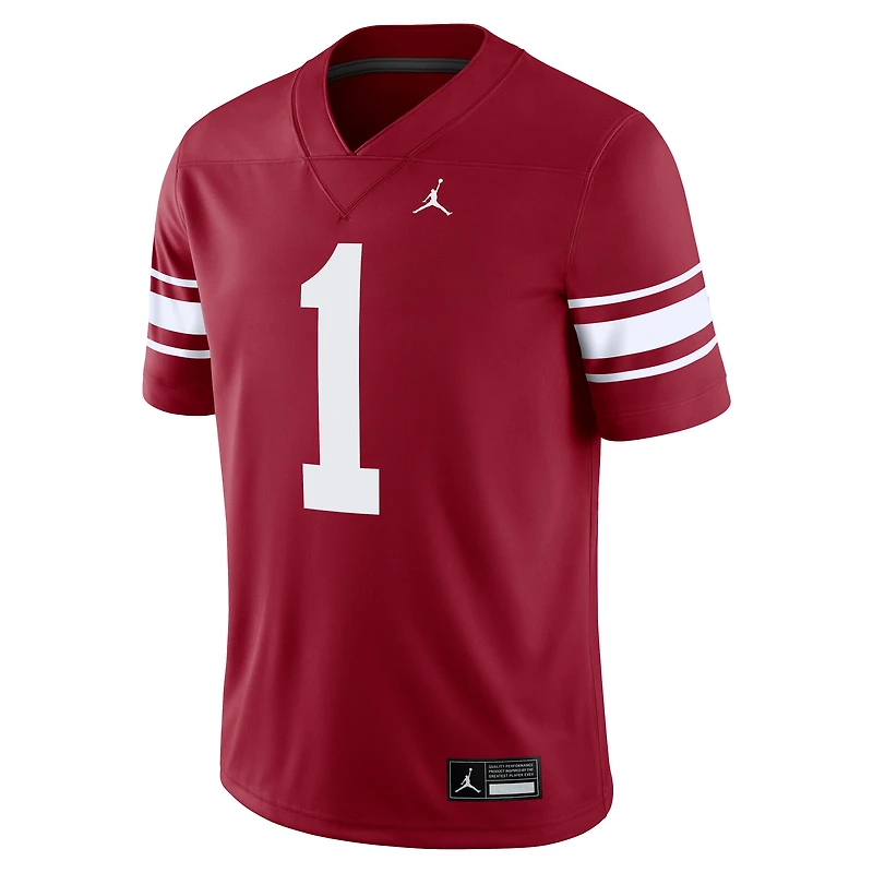 Maillot de jeu alternatif rétro Jordan Brand #1 Crimson Oklahoma Sooners pour homme